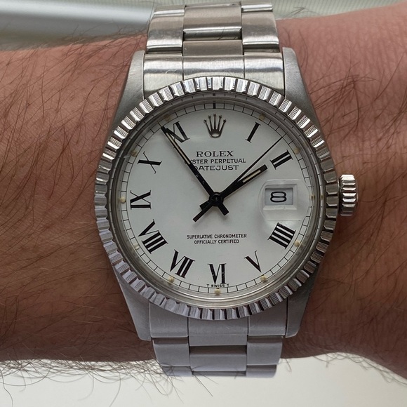 Rolex Ref 16030 Automatic 36mm Datejust White Buckley Dial Quickset Watch - Picture 2 of 7